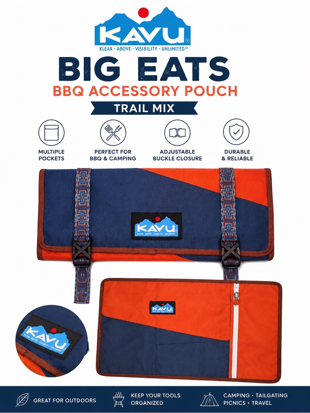 KAVU Big Eats Trail Mix BBQ Tool Organizer NWT Camping Grill Accessory Pouch